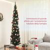 Slim Christmas Tree 225 cm Tall Space-Saving with 538 Branches with Steel Base for Indoor Use, Green