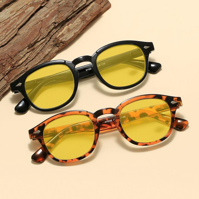 Y006 Unisex Night Vision Anti-Blue Light Glasses for Gaming and Screen Use, Yellow Flat Lenses
