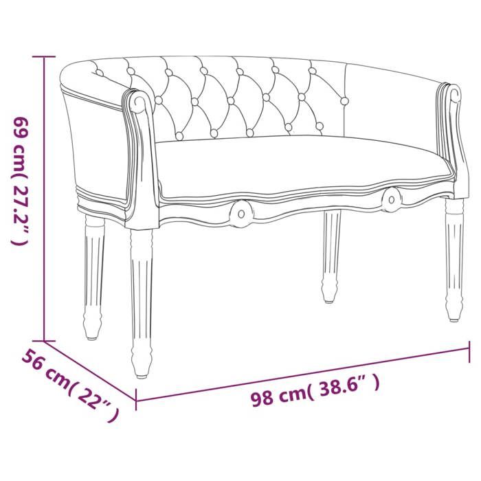 VidaXL Banc, Siège de Salon avec Accoudoirs, Banc d'Entrée avec Dossier, Meuble de Salle de Séjour Chambre à Coucher Maison 344508