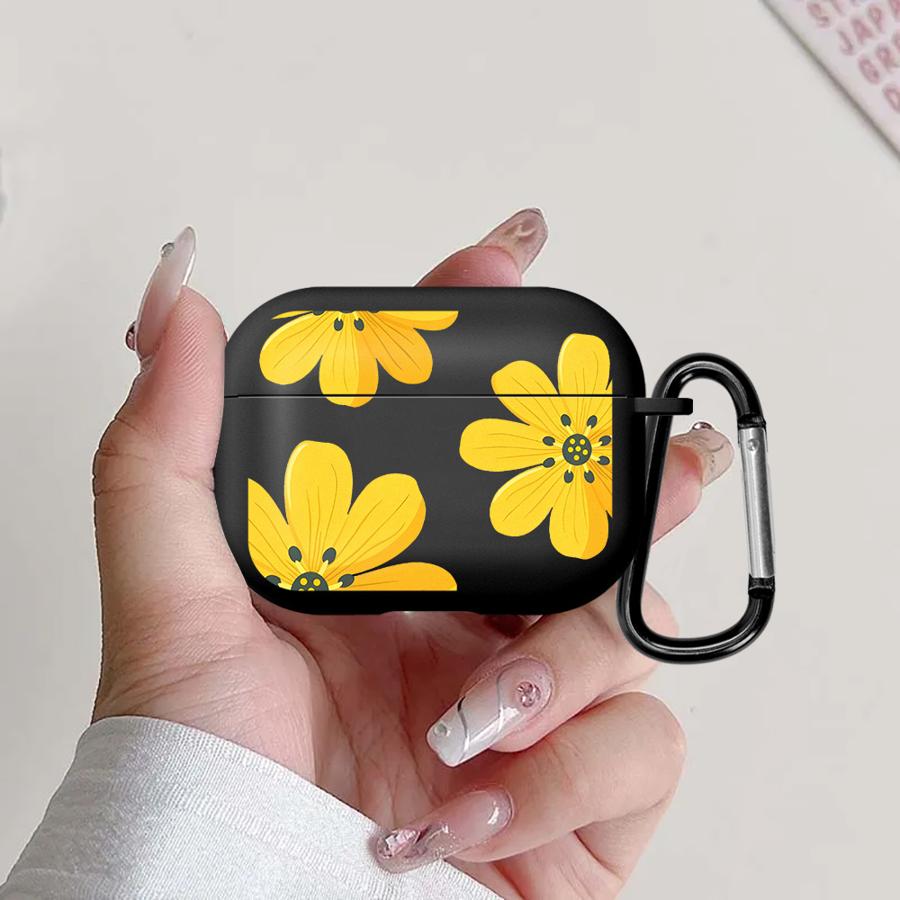 Blue Yellow Flowers Case For Airpods Pro 1 2 4 3 Pro2 Pro3 Earphone Cases Cover