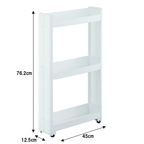 Fudo Giken Smart Wagon Fit 45-3 Tier, Dimensions: 12.5cm W X 45cm D X 76.2cm H
