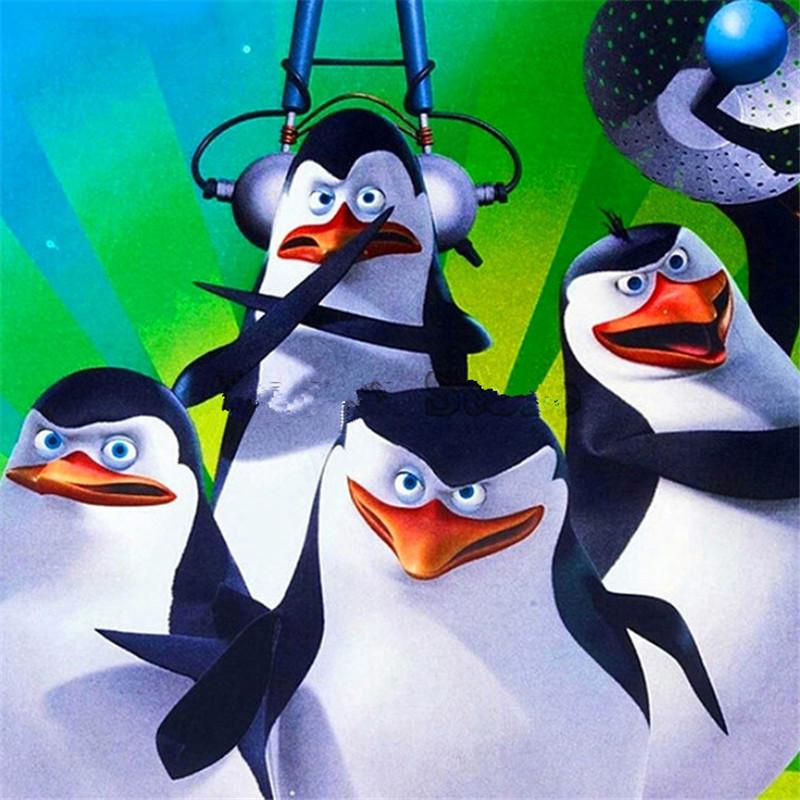 Huacan 5D DIY Full Drill Penguin 5D Embroidery DIY Craft Cross Stitch