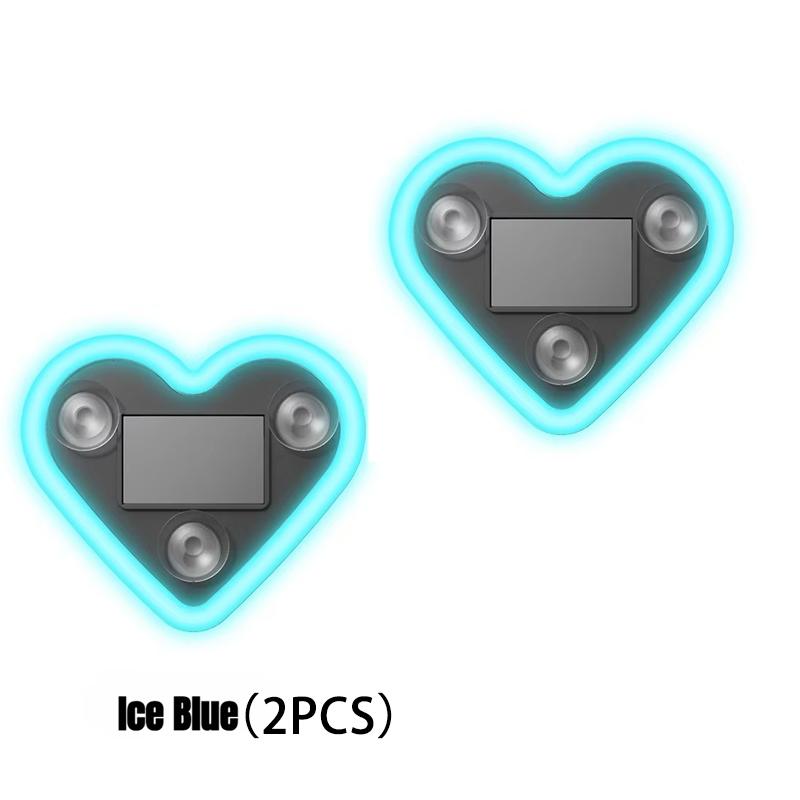 2Pcs Car LED Ambient Light-Solar-Powered Heart-Shaped LED Neon Light, Solar-Powered Heart-Shaped Atmosphere Light with 3 Modes,IP65 Waterproof