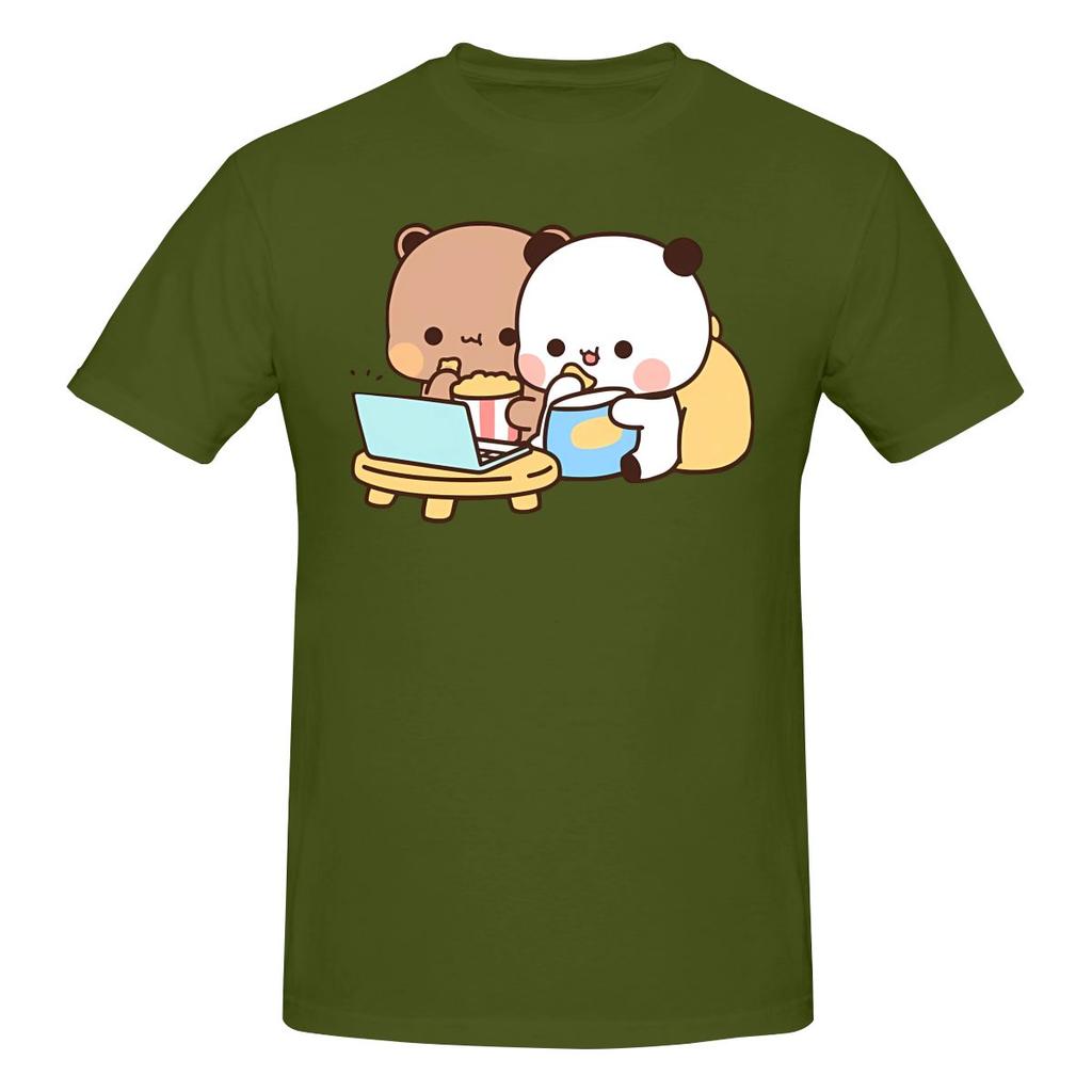 Funny Dudu Bear And Bubu Panda Watching Movie Together Unisexs Printed Tshirt Unisex T Shirtshirt Gym