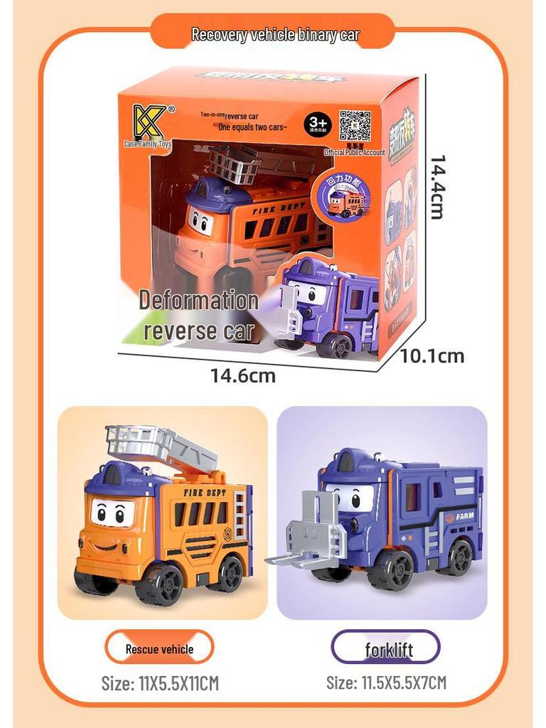 Children's Transforming Cartoon School Bus Engineering Vehicle for Ages 3-6