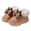 Winter new boots bow high-top warm cotton shoes home indoor thick-soled non-slip outdoor root slippers