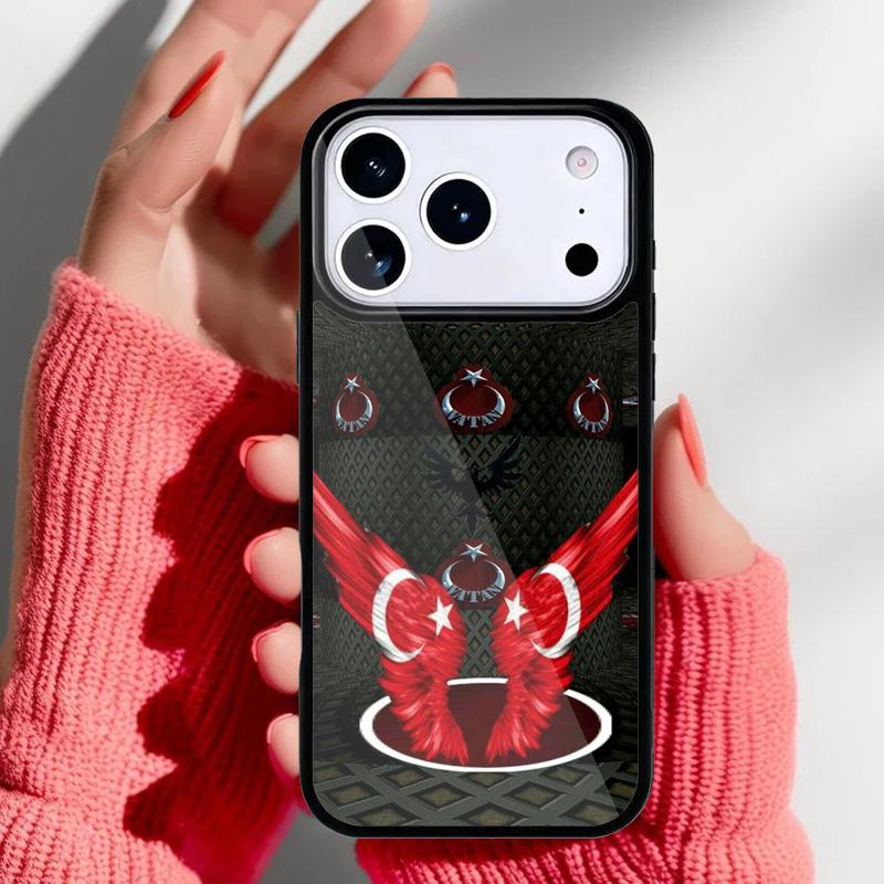 Coque de téléphone style Drapeau Turc Turquie pour iPhone 17 Air 16e 15 14 13 Pro Max Housse Arrière pour 12 11 Pro Coque