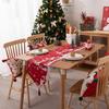 Jacquard Polyester-Cotton Christmas Table Runner with Floral Bells