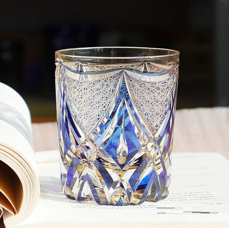Japanese Handmade Crystal Whisky Glass, Light Luxury Retro Foreign Wine Glass