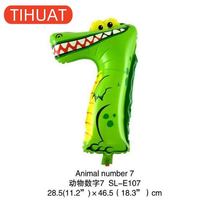 Cartoon Animal Number Foil Balloons for Kids Party Decoration Birthday Wedding Decor