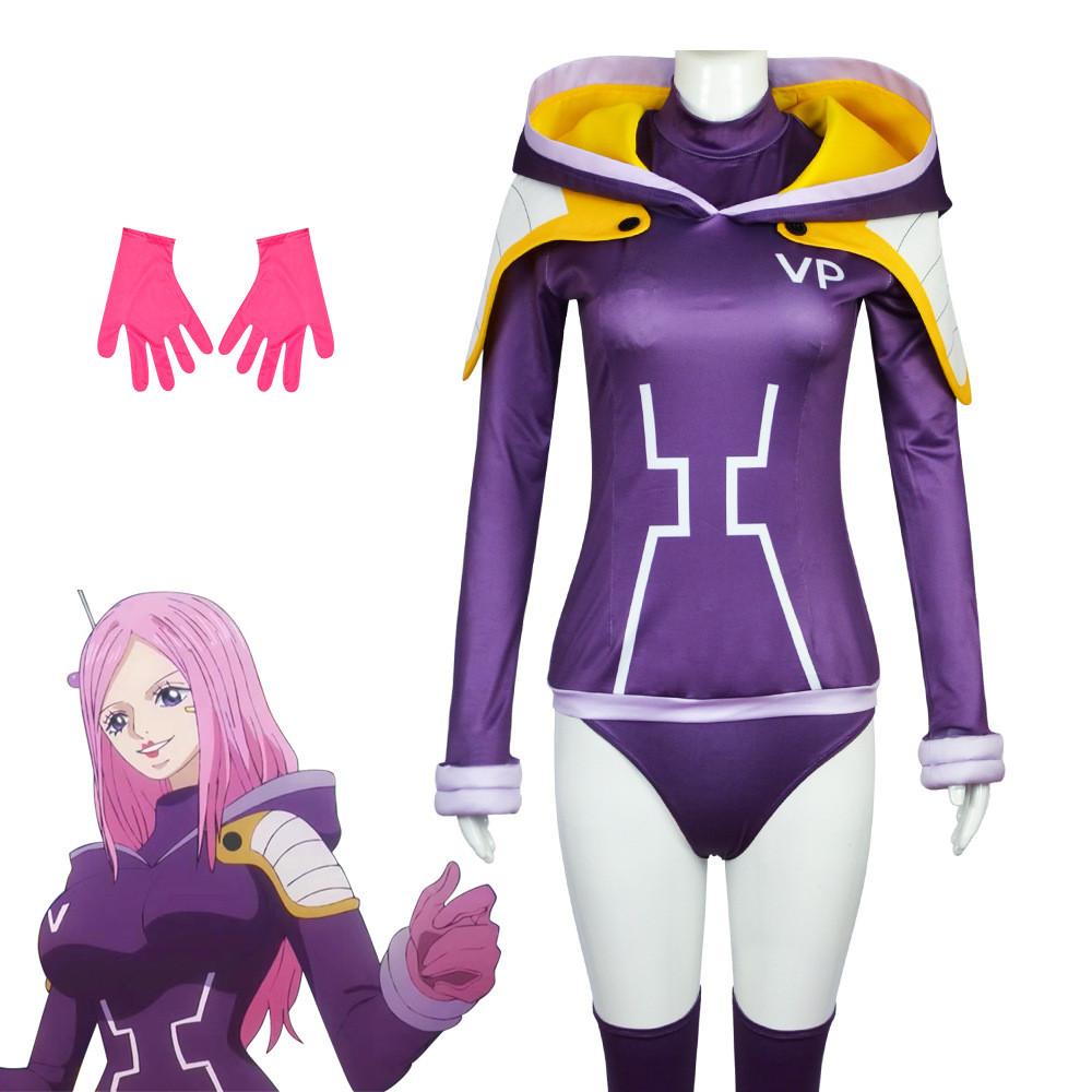 Costume Cosplay di One Piece per Jewelry Bonney con Materiale Spandex per Role Play Anime