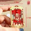 Fortune Metal Token Keychain: Eight Directions Wealth & Cinnabar Tassel Pendant