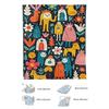 Cartoon Animal Floral Print Flannel Blanket HD Print Soft Breathable All Season Cozy Throw