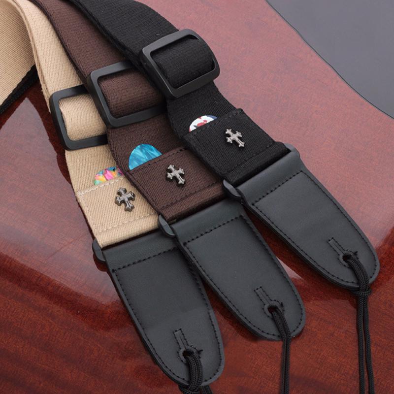 Electric Guitar Strap Acoustic Folk Guitarra Vintage Cross Personality Guitar Straps with