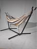 Double Horn Outdoor Camping Canvas Hammock with Iron Frame Stand