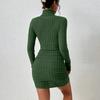 2024 Women Clothing New Solid Dresses Mini Dress Club Elegant Party Dresses Black Solid Turtleneck Long Sleeves SheathDress