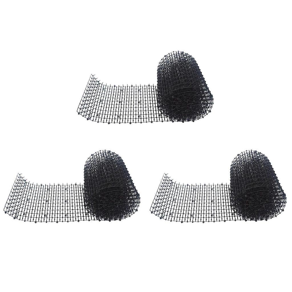 3X Household Garden Cat Scat Mat Prickle Strip Anti Cat Dog Repellent Deterrent Spike Mat Garden Flower Plant-Black