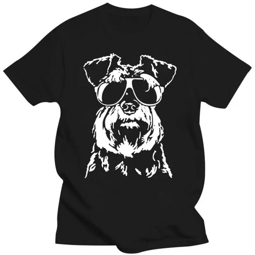 T-shirt Homme Schnauzer Nain Avec Lunettes Bandana Bandeau T-shirt Bandana Chauffe-cou Femme Homme T-shirts Streetwear