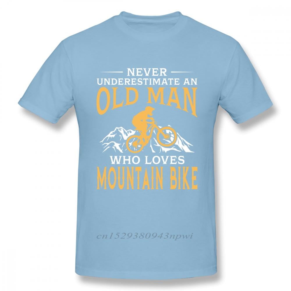 Never Underestimate An Old Man With A Mountain Bike T Shirt Boy Pure Cotton Short Sleeve MTB Tees Guys Punk Designer Streetwear