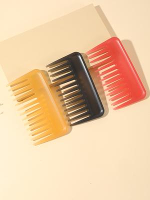 3pcs/set Large Tooth Heat-resistant Large Tooth Wide Comb Exfoliating Hair Comb Multi-color Flat Comb Special for Real Hair Wigs