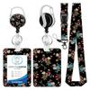 Retractable ABS Badge Holder with Lanyard Ergonomic Sliding Out Card Case Water Resistant Clear Card Holder For Office
