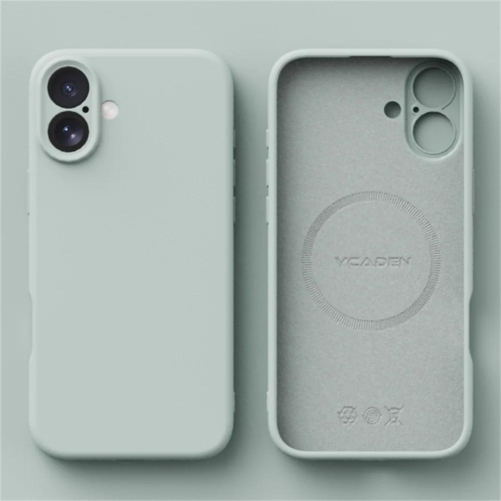 Silikonowe etui Magsafe do ładowania bezprzewodowego, matowe, dla iPhone 16 15 14 13 12 11 Pro Max 14 15 16 Plus, wysokiej jakości, płynne, tylna okładka