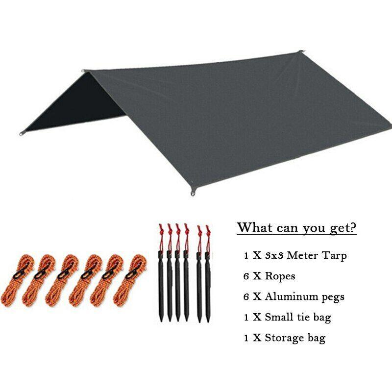 10x10FT Camping Tent Oxford Waterproof Big Space Sun Shelter Ultralight Awning Family Glamping Outdoor Folding Tent for Camping