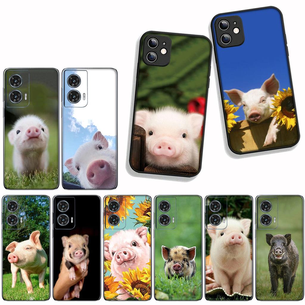 for Motorola Moto G54 G05 G24 G67 G55 G75 G9 G85 G15 G57 G86 Power Edge 50 30 Ultra Fusion neo Pro Case Anime Cute Pig Funny