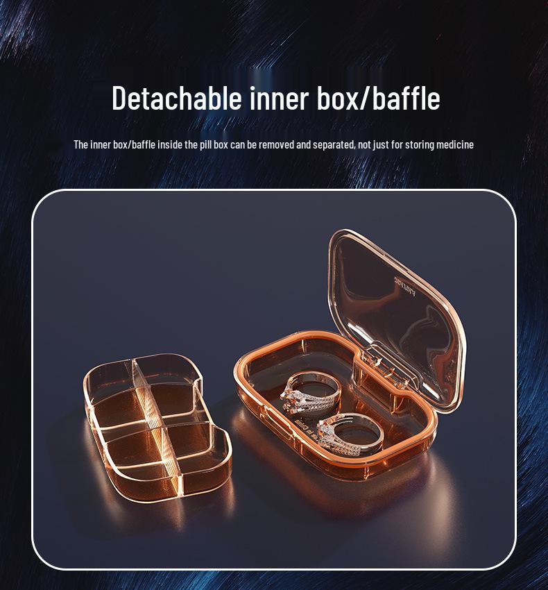 Organizator săptămânal portabil cu 21 de compartimente - Capacitate mare, Multi-compartiment sigilat pentru depozitarea și distribuirea medicamentelor