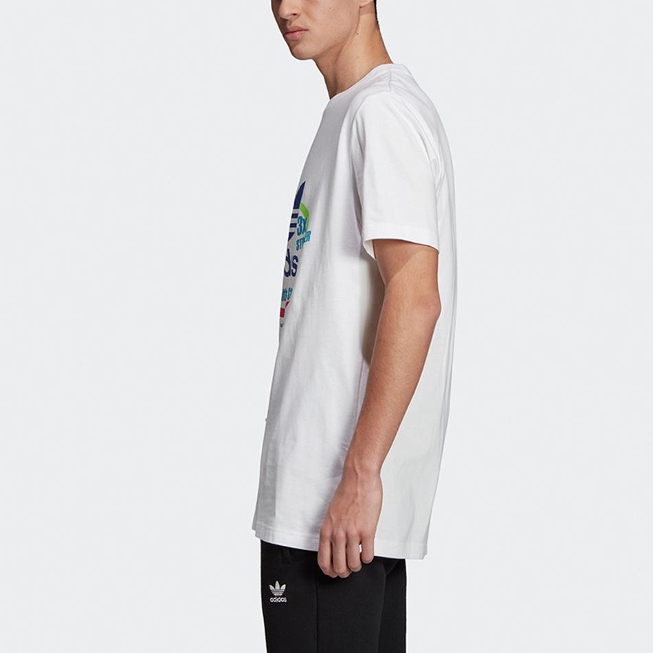 adidas Originals Sports Printing Logo Pattern Round Neck Short Sleeve White Men's FK9974