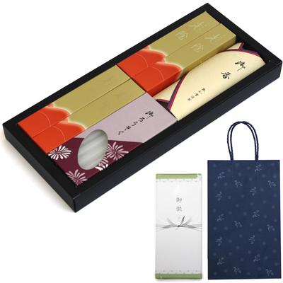 Sympathy Incense Gift Set Sandalwood Candles with Outer Wrapping and Carry Made In Low Perfect for Buddhist Memorial and First Anniversaries [Kouin (2