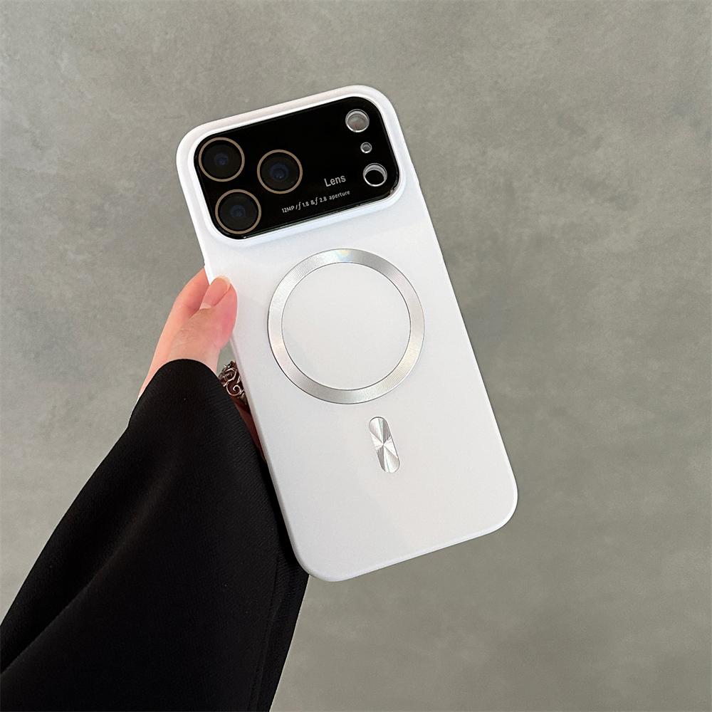 For Magsafe Large Window Magnetic Case For iPhone 17 16 15 14 Pro Max Air Wireless Charge Slim Matte Ultra Thin PC Armor Cover