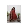 Anni Designer WomenS Rayon Viscose Anarkali Printed Kurta Pant With Dupatta (Chami MaroonVks0 Maroon XxLarge)