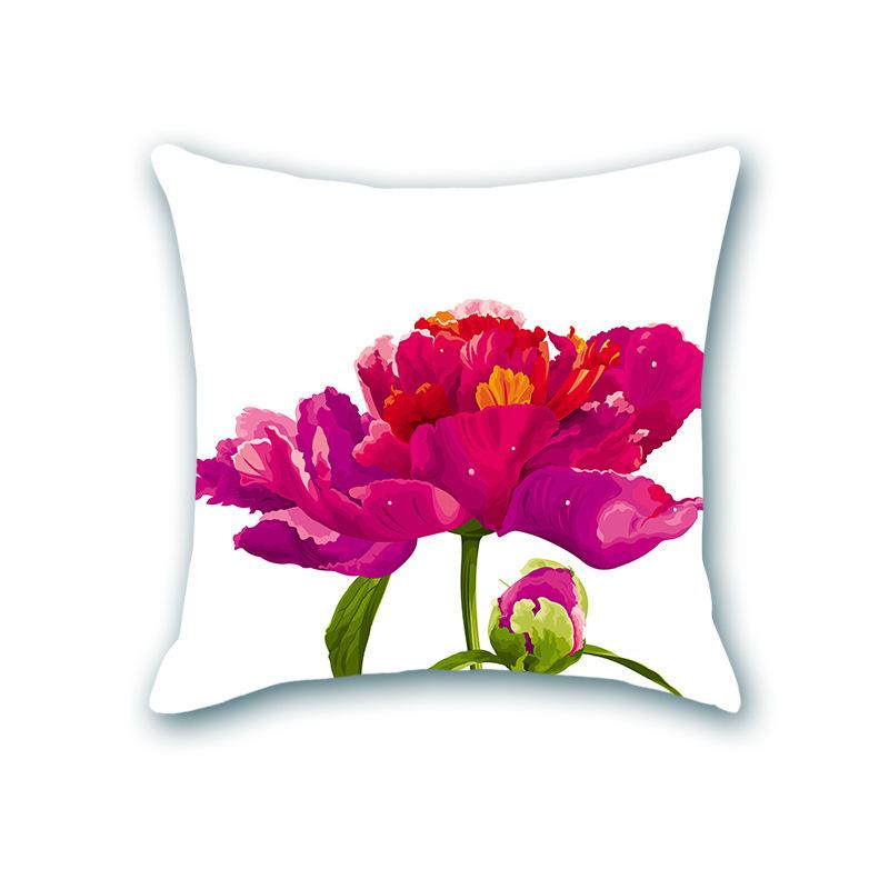 New Plant Print Decorative Imitation Super Soft Pillow Case Nordic Floral Sofa Office Bedside Cushion Cover