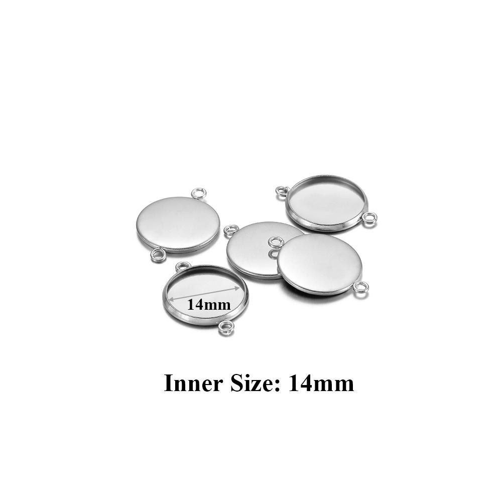 10 pièces Acier Inoxydable 6-30mm Base Cabochon Camée Couleur Dorée Plateau Rond Vide pour Collier Bracelet Fabrication de Bijoux Apprêts DIY