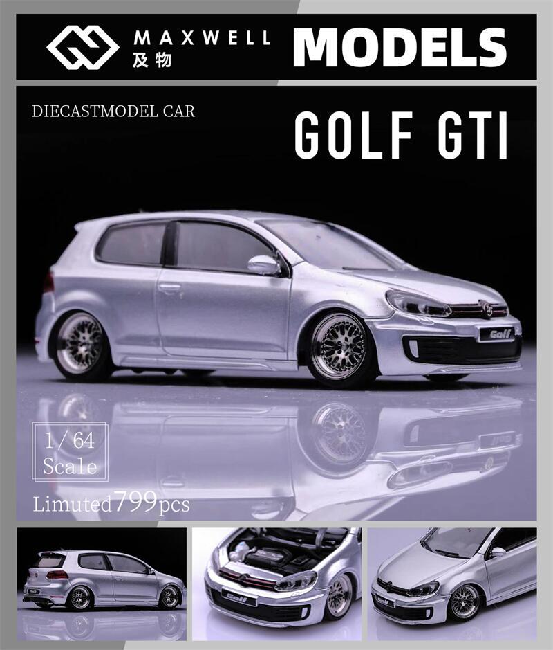 Maxwell 1:64 Golf GTI Mk6 Limited799 Diecast Modellauto gray