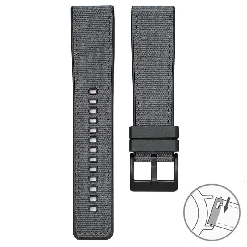 20mm 22mm 24mm Canvas Silicone Strap for Seiko Diving Waterproof Rubber Nylon Quick Release Watch Band for Swatch X Blancpain