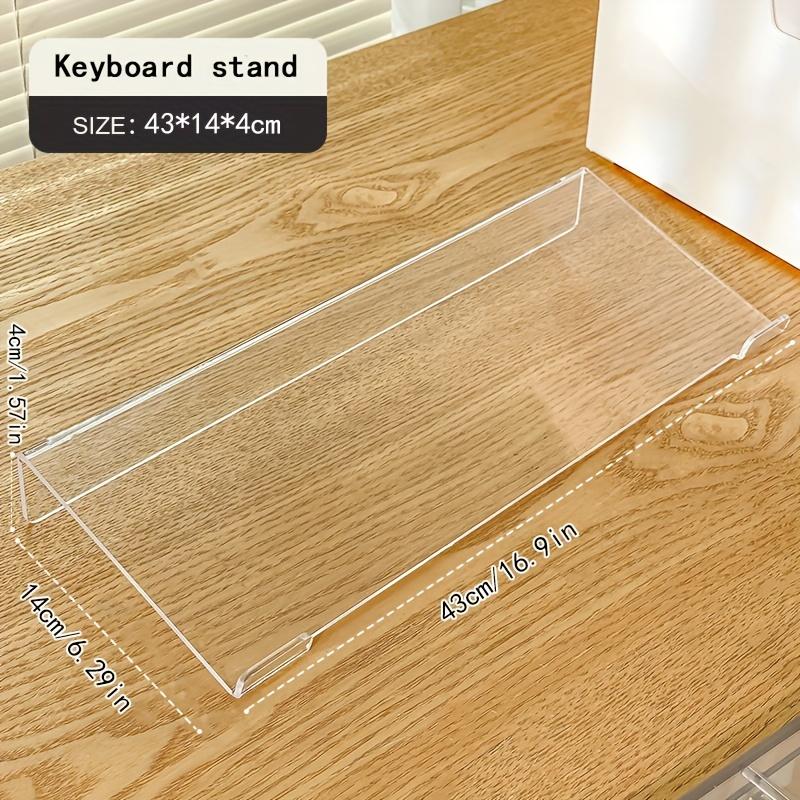 1pc Clear Acrylic Keyboard Stand - Ergonomic Tilted Design with Non-Slip Base | PMMA Height Adjustable Tray for Home/Office