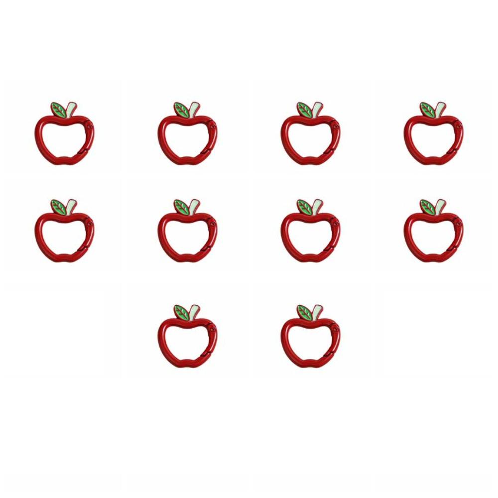 

10 pcs Red Mini Fruits Key Chains Zinc Zinc Alloy Handmade Pendants DIY Key Rings Accessories Bag Hangings червоний