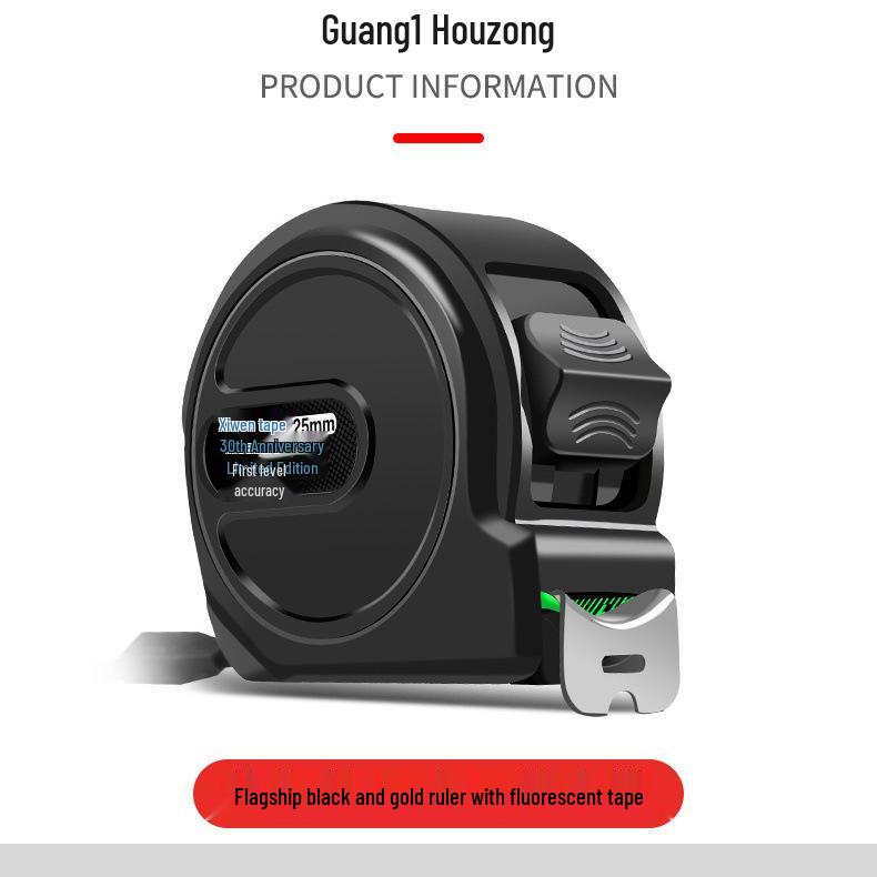 High Precision Self-Locking Fluorescent Steel Tape Measure: 5m, 7.5m, 10m (Widened, Thickened, Wear-Resistant)