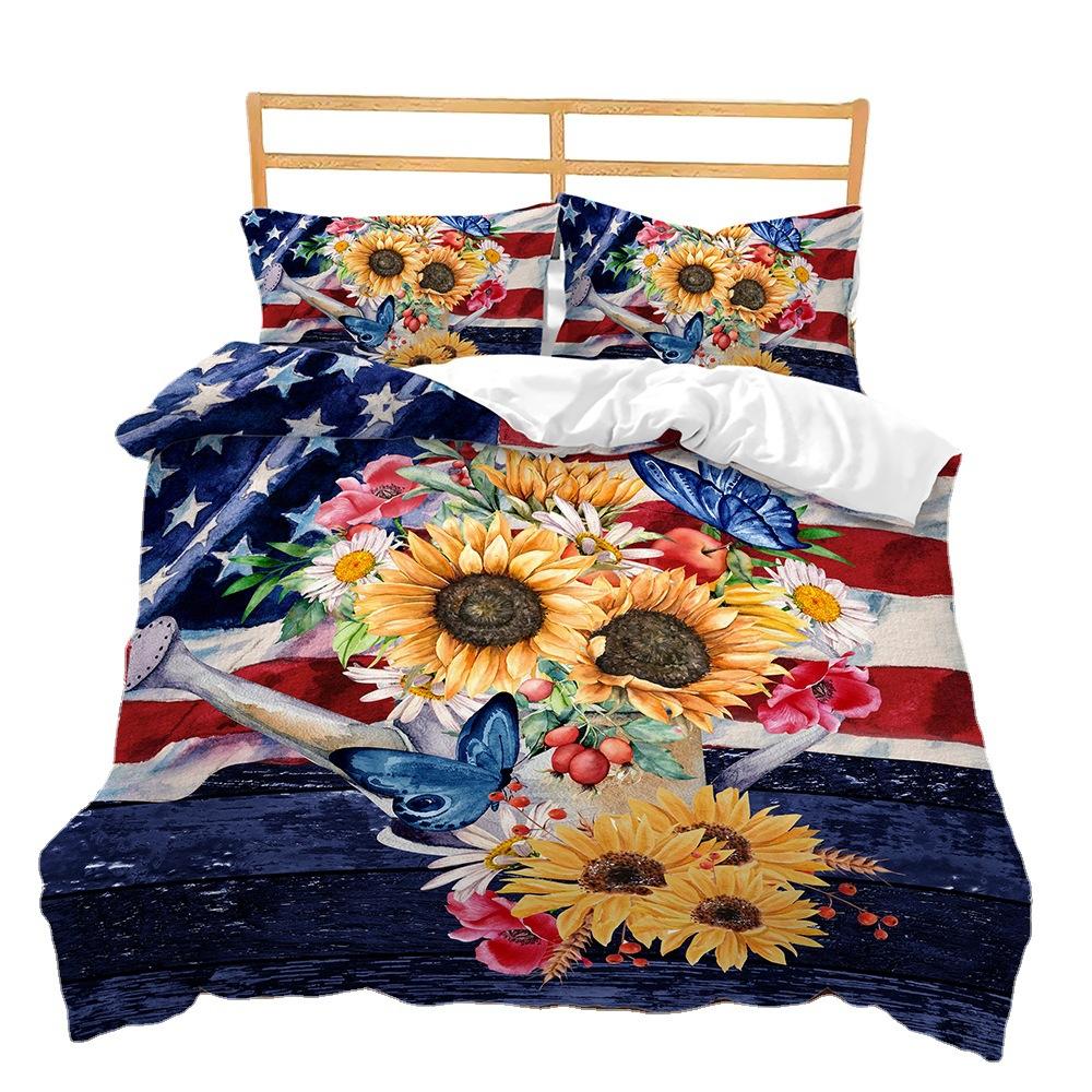 Kit 3D Digital Printing Quilt Set Three-Piece Set Two-Piece Set Beautiful Country Flag