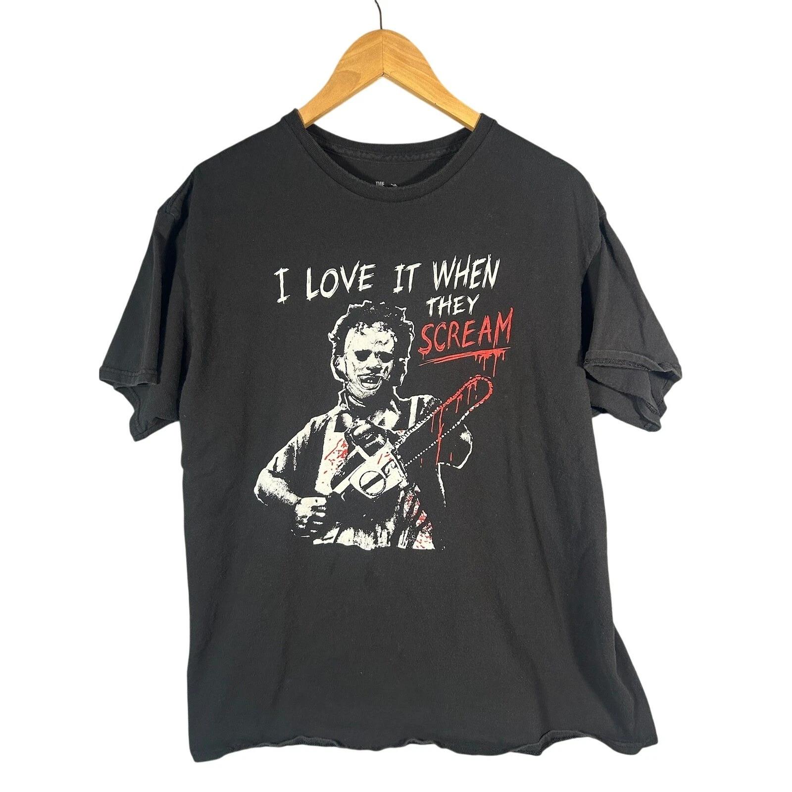 Texas Chainsaw Massacre Graphic T T-Shirt Mens XL I Love It When They Scream Tee 4XL