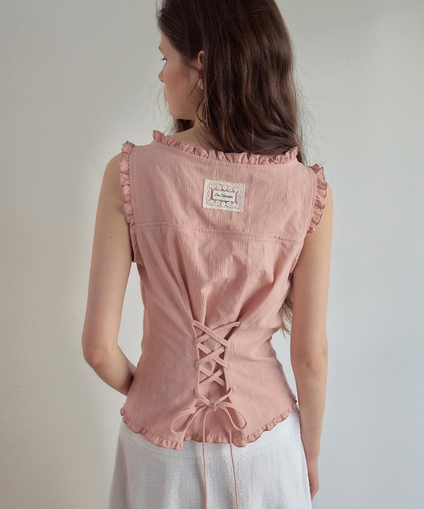 Aueonoseuteljia Melly Pintuck Sleeveless Blouse_Pink(Ob6Bl04)