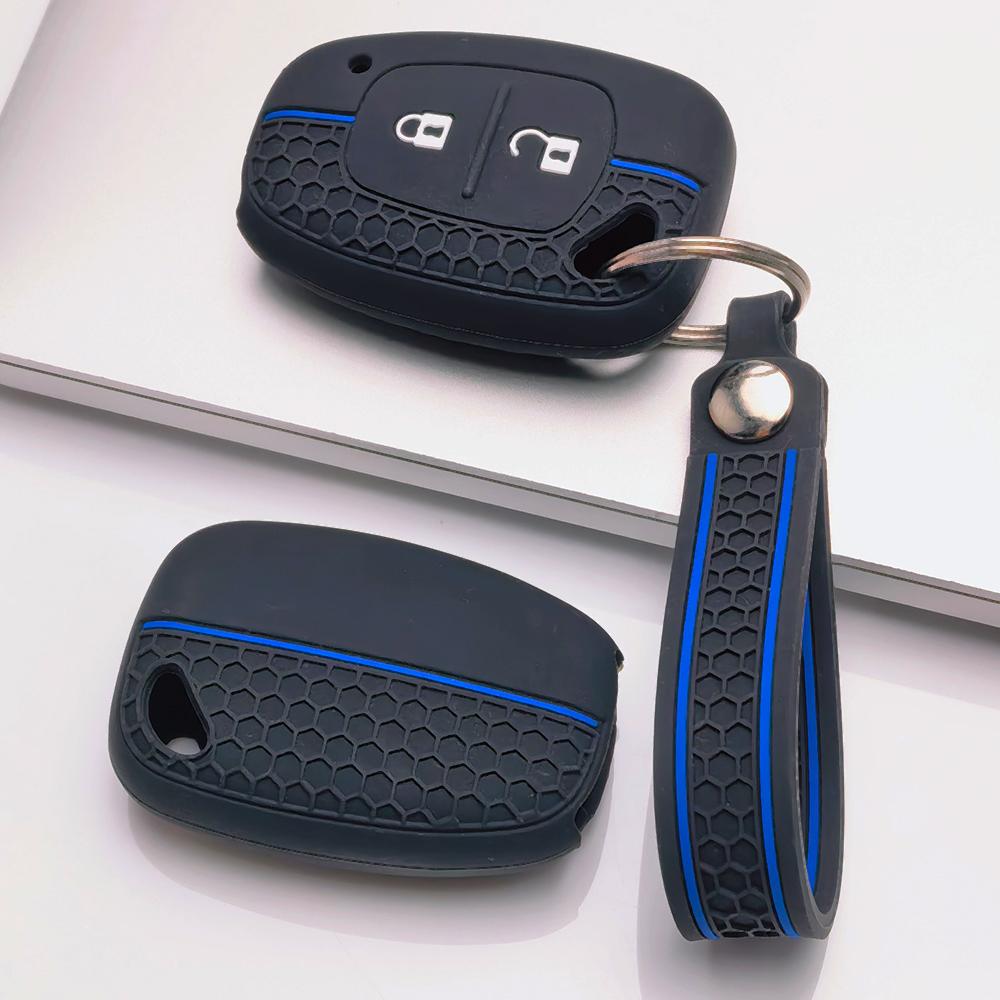 Key Fob Cover for Renault Clio Captur Kadjar Scenic Twingo Koleos with Keychain Anti-Scratch Surface Shockproof Structure Soft Grip Texture
