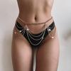 Fashion Versatile Metal Rhinestone Chain Tassel Waist Women's Bikini Decoration Nightclub Rock Body Chain