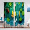Goldfish Koi Fish Ink Painting Leaves Tulle Curtains for Living Room Bedroom Decor Chiffon Sheer Voile Kitchen Window Curtain