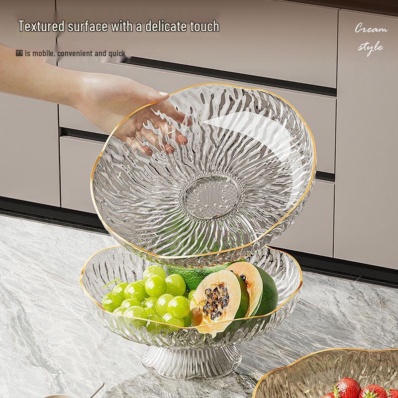 Tigela de Frutas e Prato de Lanches de Luxo com Pé Alto