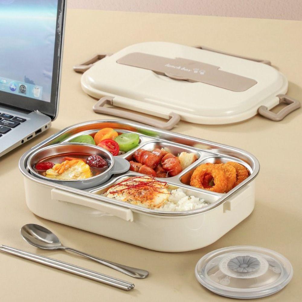 Sealed Insulated Compartment Lunch Box 304 Stainless Steel Picnic Box  for Student Adult