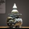 Ceramic Elephant Flowing Water Generating Ornaments Circulating Water Chinese Desktop Charm Home Gourd Decorative Gifts