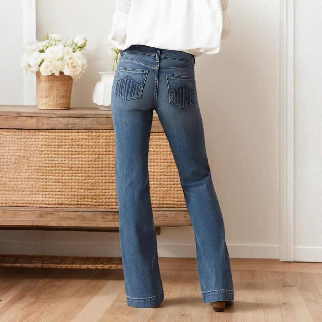 Vrouwen Baggy Mid Waist Jeans Wijde Pijpen Losse Denim Broek Rechte Pijpen Cropped Barrel Jeans